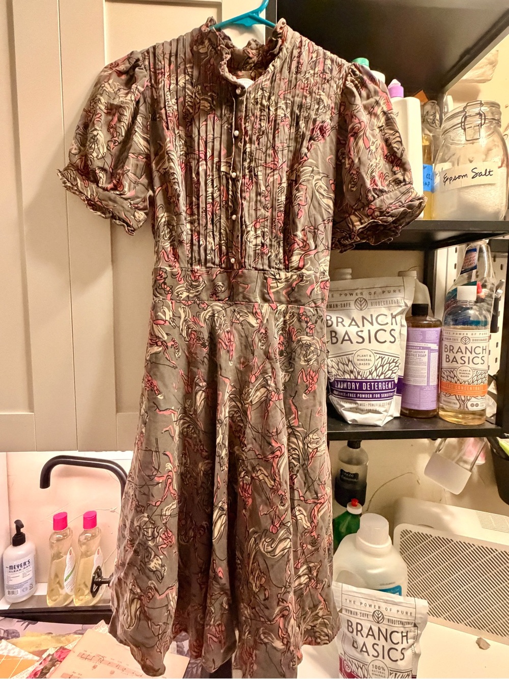 Anthropologie Ruffian “Mise en Scène” Big Band Midi Dress